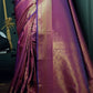 Wine Purple Woven Kanjivaram Silk Saree