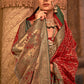 Venetian Red Banarasi Jacquard Silk Saree with Swarvoski work