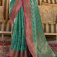 Sea Green Woven Banarasi Tussar Silk Saree