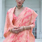 Taffy Pink Lucknowi Chikankari Weaving Silk Saree