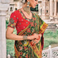 Pine Green Bandhej Patola Silk Saree with Embroidered Blouse: Top Pick