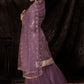 Royal Purple Designer Soft Net Sharara Suit with Sequin work