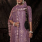 Royal Purple Designer Soft Net Sharara Suit with Sequin work