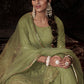 Pistachio Green Designer Soft Net Sharara Suit with Sequin work
