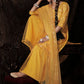 Golden Yellow Designer Soft Net Sharara Suit with Sequin work