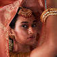 Yam Orange Zari Woven Organza Silk Saree with Swarovski Work