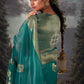 Pacific Blue Zari Woven Organza Silk Saree with Swarovski Work