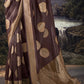 Aubergine Purple Zari Woven Organza Silk Saree with Swarovski Work