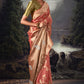 Brink Pink Zari Woven Organza Silk Saree with Swarovski Work