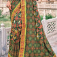 Pine Green Bandhej Patola Silk Saree with Embroidered Blouse: Top Pick