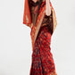 Maroon Red Zari Woven Banarasi Silk Saree