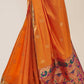 Royal Orange Woven Paithani Silk Saree