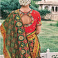 Pine Green Bandhej Patola Silk Saree with Embroidered Blouse: Top Pick
