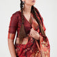 Maroon Red Zari Woven Banarasi Silk Saree