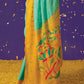Green & Yellow Printed Paithani Silk Saree with Embroidered Blouse