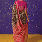 Chocolate Brown Printed Paithani Silk Saree with Embroidered Blouse
