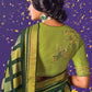 Shades Of Green Printed Paithani Silk Saree with Embroidered Blouse