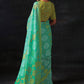 Light Turquoise Blue Bandhani Print Soft Silk Saree with Contrast Blouse