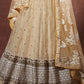 Beige Designer Soft Net Lehenga Choli with Resham, Zari & Sequins work