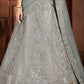 Trout Grey Soft Net Lehenga Choli with Thread,Zari, Zarkan & Pearl work