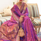 Violet Ultra Soft Kanjivaram Silk Saree with Zari  Border and Pallu