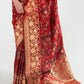 Maroon Red Zari Woven Banarasi Silk Saree