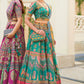 Turquoise Blue Ready to Wear Designer Silk Lehenga Choli with Sparkle & Mirror work