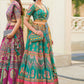 Turquoise Blue Designer Silk Ready to Wear Lehenga Choli With Sparkle & Mirror Work