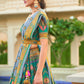 Turquoise Blue Ready to Wear Designer Silk Lehenga Choli with Sparkle & Mirror work