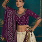 White & Purple Dola Silk Lehenga Choli with Thread & Khatli work