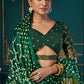White & Green Dola Silk Lehenga Choli with Thread & Khatli work