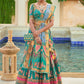 Turquoise Blue Designer Silk Ready to Wear Lehenga Choli With Sparkle & Mirror Work