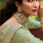 Pastel Green Organza Lehenga Choli with Dori, Thread & Zarkan work