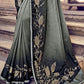 Pebble Black Banarasi Silk Saree with Embroidered Silk Blouse