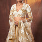 Beige Designer Soft Net Lehenga Choli with Resham, Zari & Sequins work