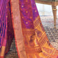 Violet Ultra Soft Kanjivaram Silk Saree with Zari  Border and Pallu