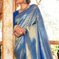Sapphire Blue Woven Kanjivaram Saree:Limited Edition