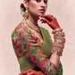 Basil Green Zari Woven Dola Silk Saree With Zari Woven Blouse