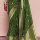 Basil Green Zari Woven Dola Silk Saree With Zari Woven Blouse