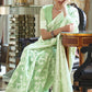 Emerald Green Lucknowi  Chikankari Weaving Silk Saree