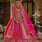 Rani Pink Silk Bridal Lehenga with Double Dupatta Heritage Zari Work