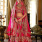 Rosewood Pink Silk Bridal Lehenga Golden Paisley Zardozi Embroidery