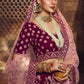 Wine Pink Georgette Bridal Lehenga Choli with Resham and Jari Embroidery (Pre-Order)