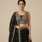Black Georgette Embroidered Lehenga Set with Zari and Sequin Work