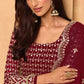 Maroon Red Georgette Metti with Zari work Sharara Suit