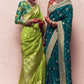 Dark Lime Green Zari Woven Dola Silk Saree With Zari Woven Blouse
