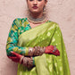 Dark Lime Green Zari Woven Dola Silk Saree With Zari Woven Blouse