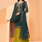 Arabian Green Georgette Sharara Suit with Thread, Sequins & Khatli work