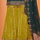 Arabian Green Georgette Sharara Suit with Thread, Sequins & Khatli work