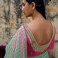 Verdigris Blue Zari Weaving Organza Saree with Embroidered Blouse